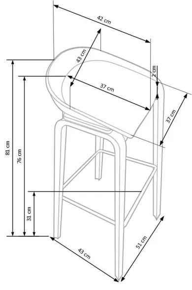 Sgabello 81x51 cm beige/bianco
