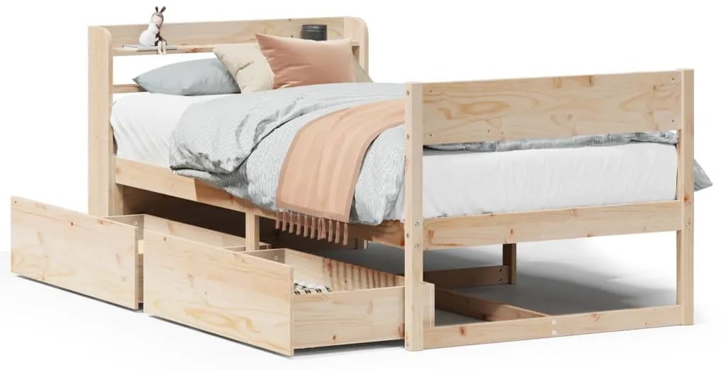 Letto senza materasso 90x190 cm in legno massello di pino
