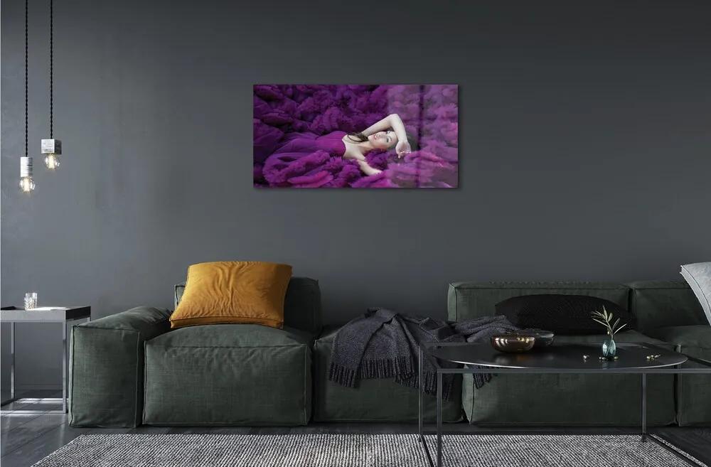 Quadro di vetro Viola femmina 100x50 cm