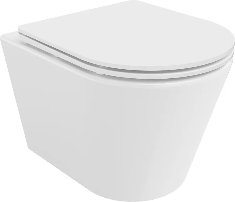 Mexen Rico vaso wc Rimless con sedile a chiusura rallentata slim, duroplast, bianco lucido - 30720300