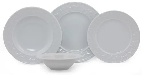 Set da tavola 24 pezzi in porcellana bianca