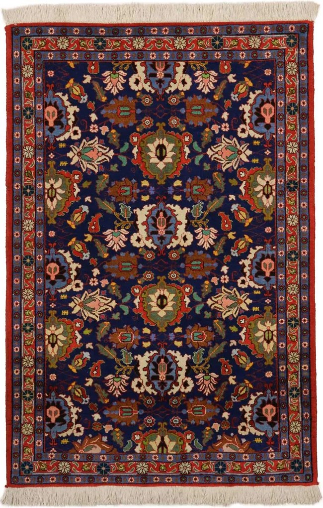 Varamin Tappeto persiano 150 x 110 Blu (Iran) Annodato A Mano