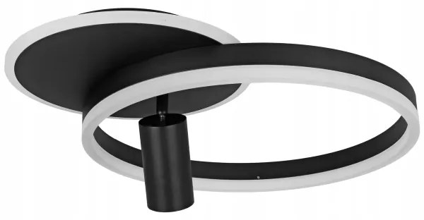 Plafoniera LED 38W/230V + 1xGU10/30W nera