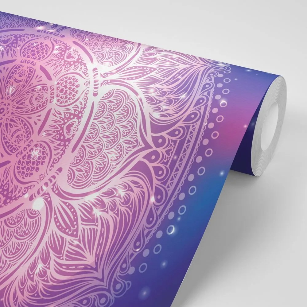 Carta da parati – Mandala indiano con sfondo galattico