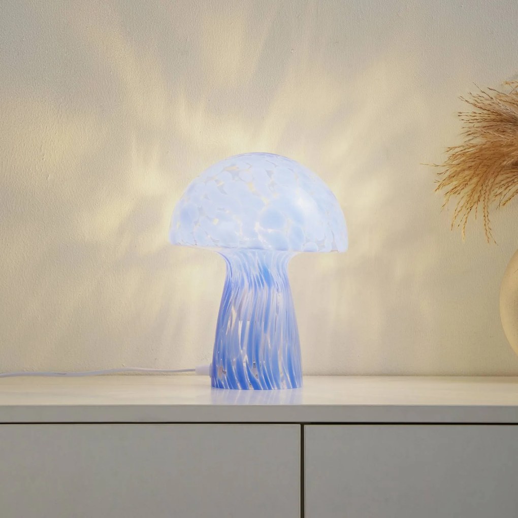Lampada da tavolo Hubi Lindby, Blu, Soggiorno / Sala da pranzo, Vetro, Moderno, Lampada da tavolo