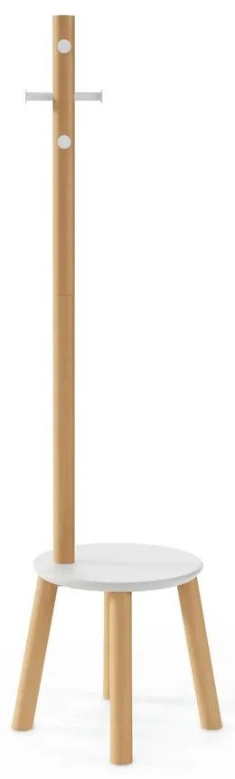 Appendino in legno bianco in gomma naturale Pillar - Umbra