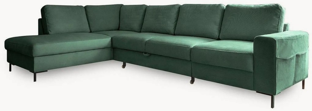 Divano letto angolare in velluto a coste Lofty Lilly