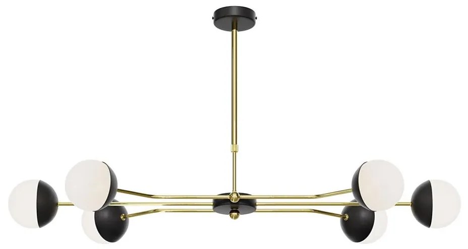 Jupiter 1981 - Lampadario a sospensione con supporto rigido TRENTO 6xG9/10W/230V nero/oro