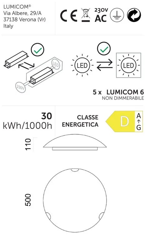 Plafoniera LED neoclassico Kris, bianco Ø 50 cm, luce naturale LUMICOM