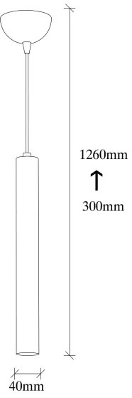 Lampadario a cavo TEMPO 1xE27/40W/230V, finitura dorata