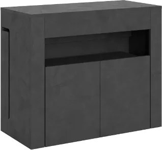 Consolle allungabile 90x42/302 cm ELIA con panca inferiore Antracite Spatolato