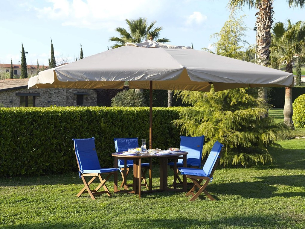 Ombrellone da Giardino 3x4 m Palo Ø48 mm in Legno Impermeabile Ecrù...