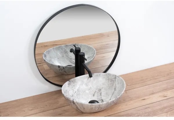 REA-U9908 - Lavabo da appoggio SOFIA 34,5x41 cm ceramica/effetto pietra