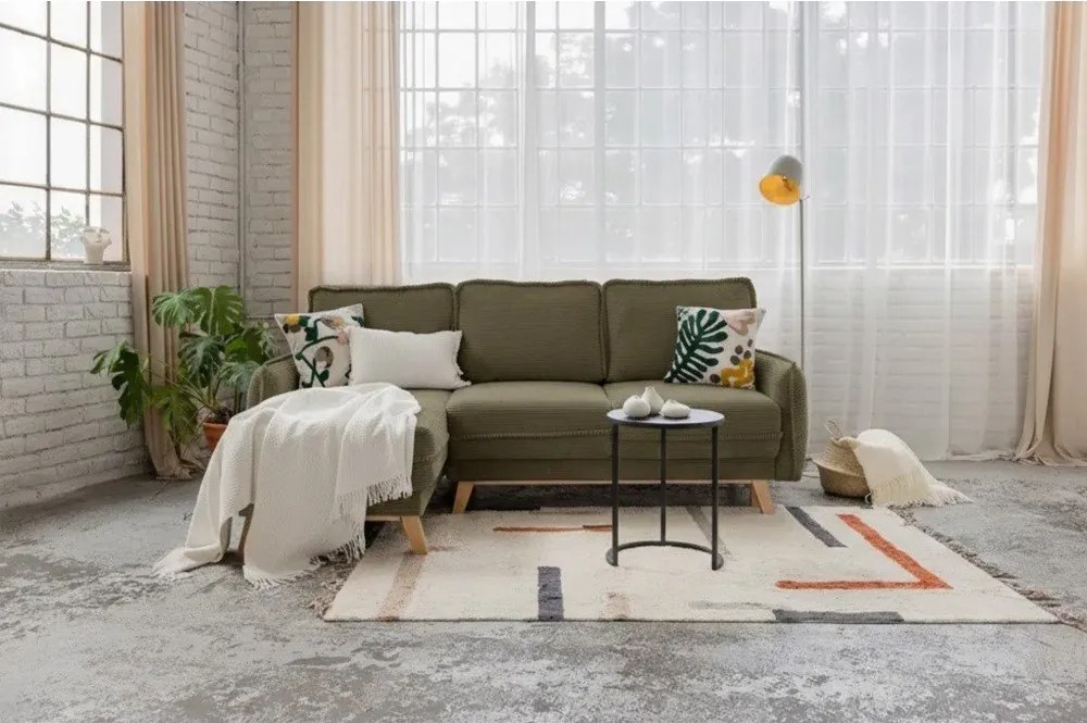 Divano letto in velluto a coste verde (variabile) Tori - Bonami Selection