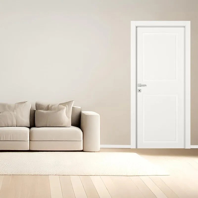 Porta interna a battente Style in legno colore bianco, L 80 x H 210 cm, apertura reversibile