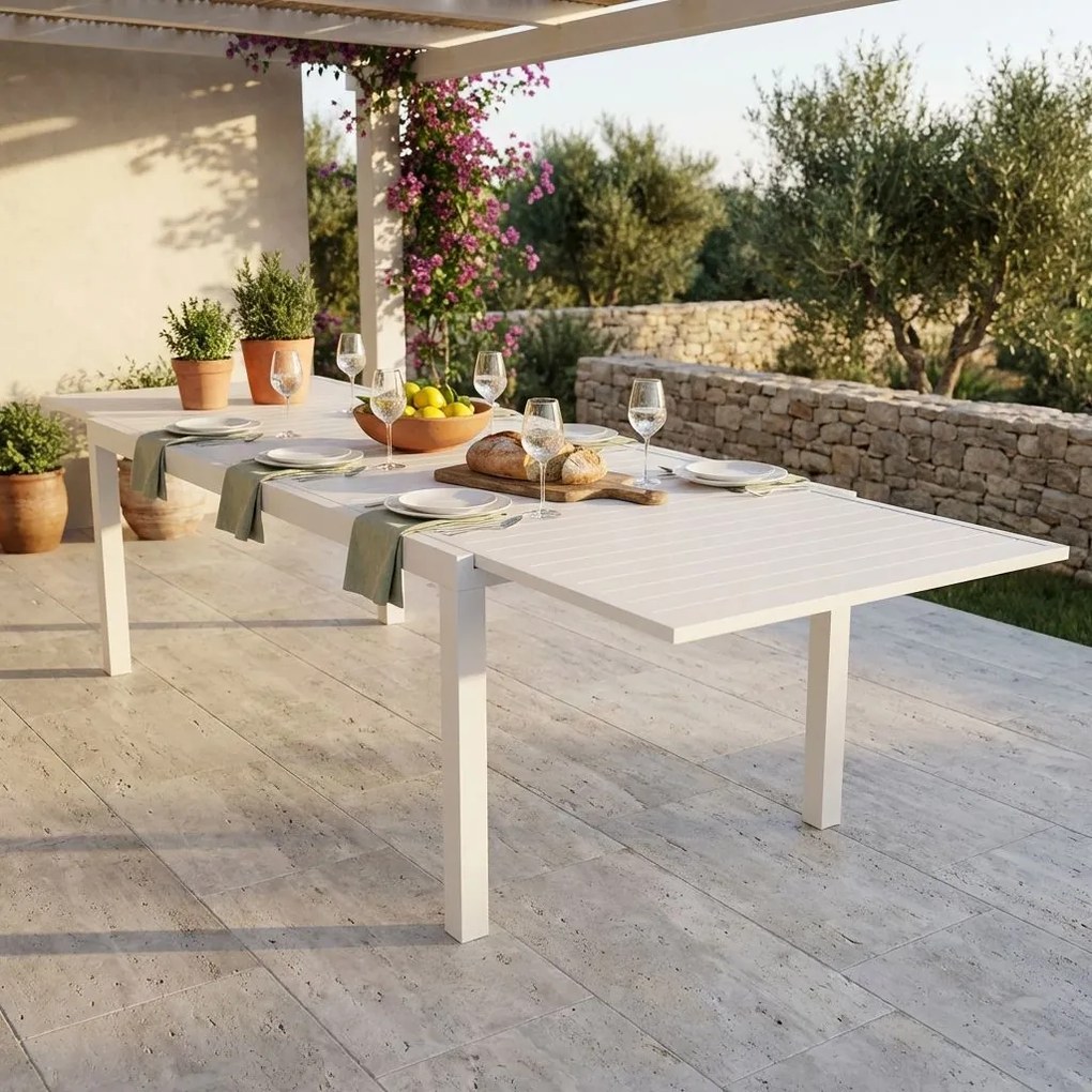 DEXTER - tavolo da giardino allungabile in alluminio da 200 x 100 cm