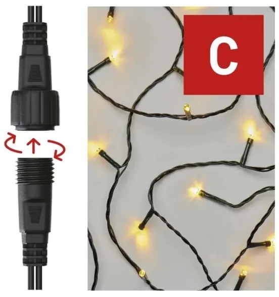 Catena luminosa LED per esterni 50xLED/5m IP44 bianco caldo