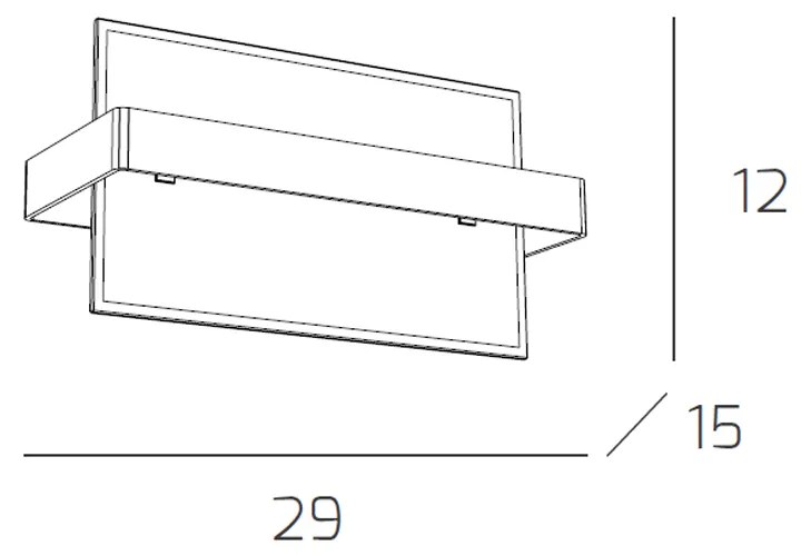 Applique Moderna Cross Metallo Nero Vetro 1 Luce E27 29Cm