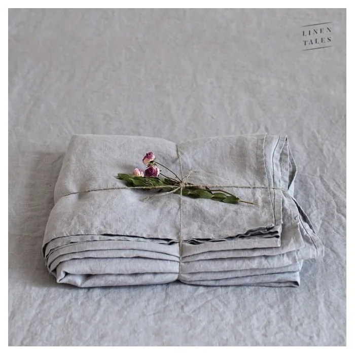 Lenzuolo di lino grigio 260x180 cm Light Grey - Linen Tales