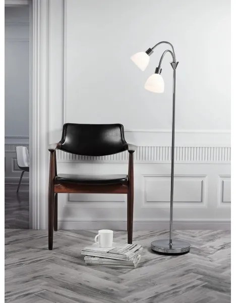 Nordlux - Lampada da terra RAY 2xE14/25W/230V cromo lucido