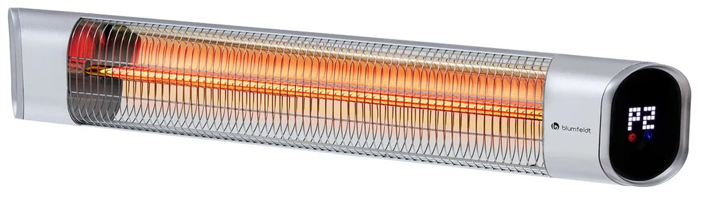 blumfeldt Dark Wave Stufa a infrarossi Tubo di carbonio rivestito d'oro 2000W IP65 Alluminio