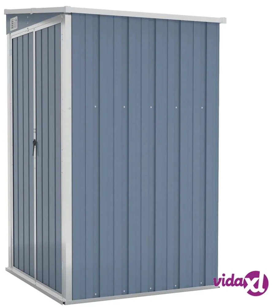 vidaXL Capanno Giardino a Parete Grigio 118x100x178 cm Acciaio Zincato