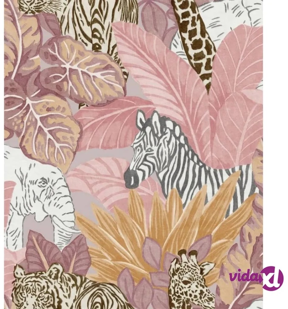 Noordwand Good Vibes Carta da Parati Jungle Animals Rosa e Arancione