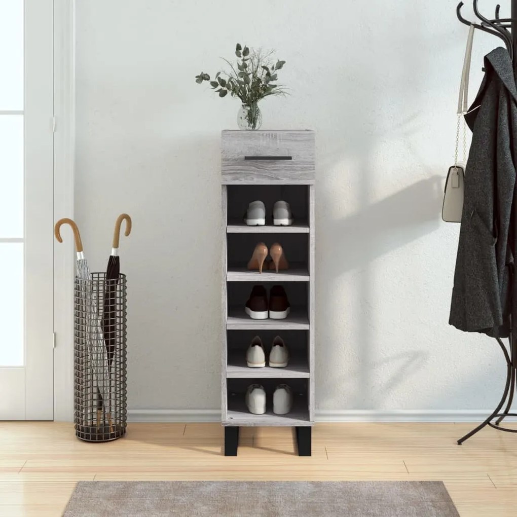Scarpiera Grigio Sonoma 30x35x105 Cm İn Legno Multistrato /