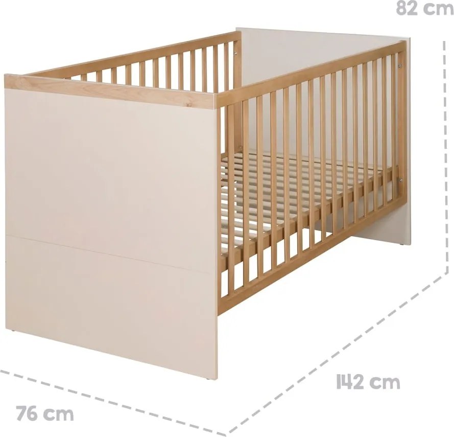 Lettino beige/di colore naturale con altezza regolabile 70x140 cm Jil – Roba