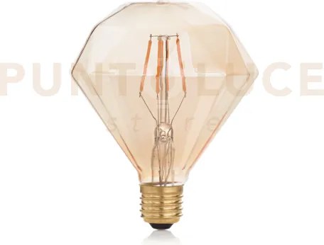 Lampadina attacco e27 in vetro diamond ambra 4 w 360 lm 1800 k d105