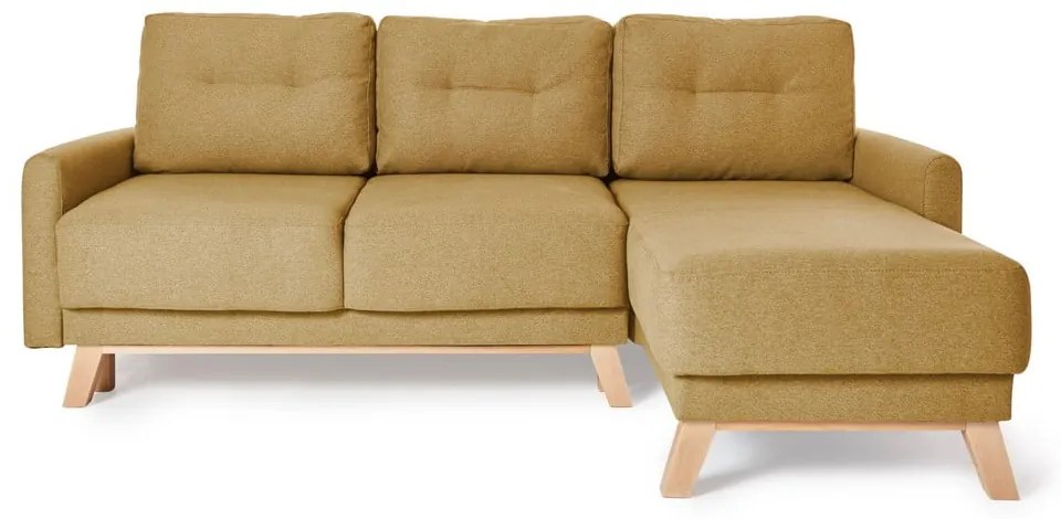 Divano letto variabile giallo ad angolo Pop - Bonami Selection