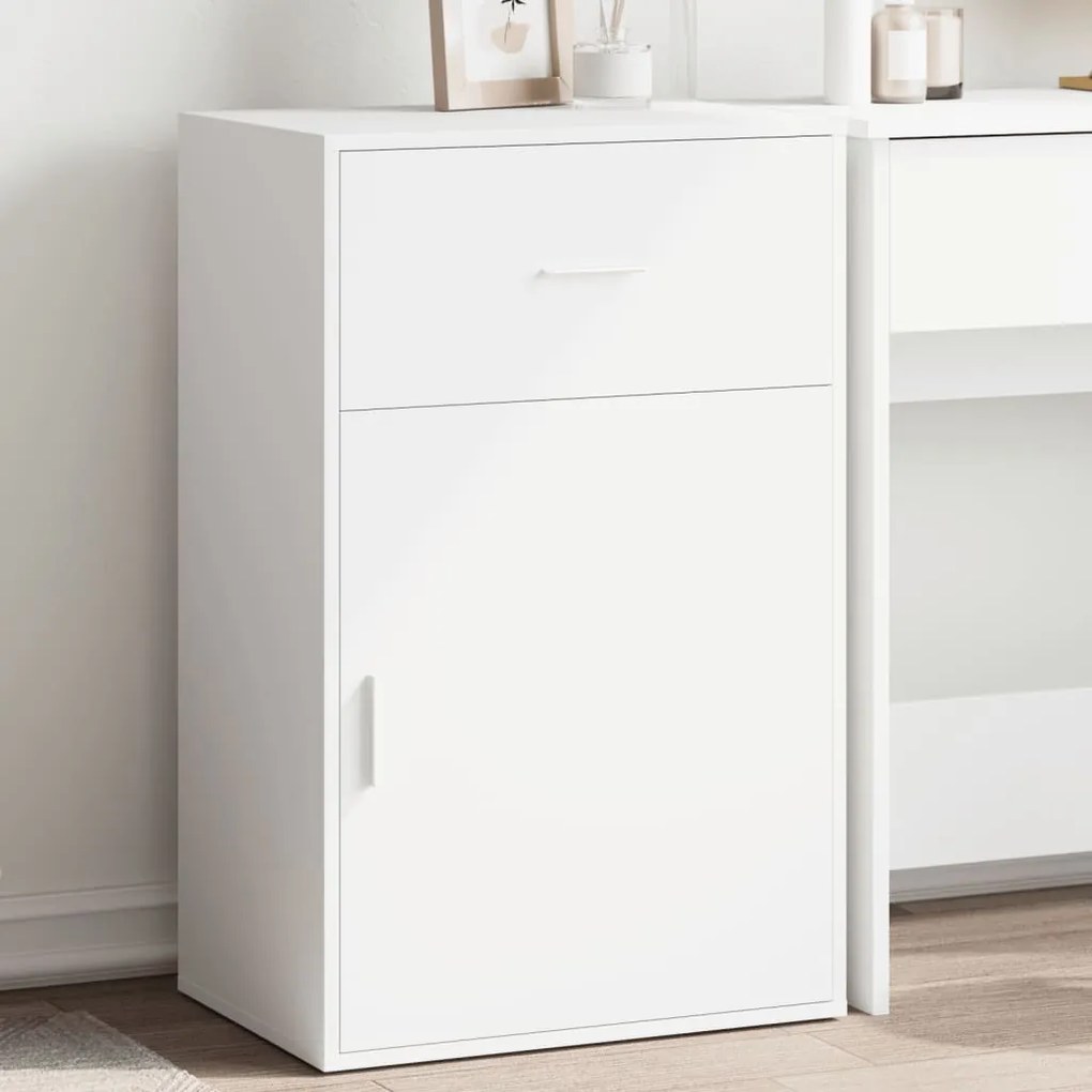 Armadietto Bianco 56,5x39x90 Cm İn Legno Multistrato /