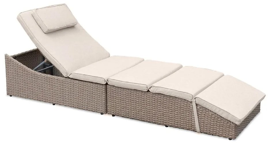 Lettino da giardino in rattan bianco/beige Akland - Bonami Selection