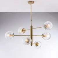 Lampadario Contemporaneo Demetra Bronzo 6 Luci E14