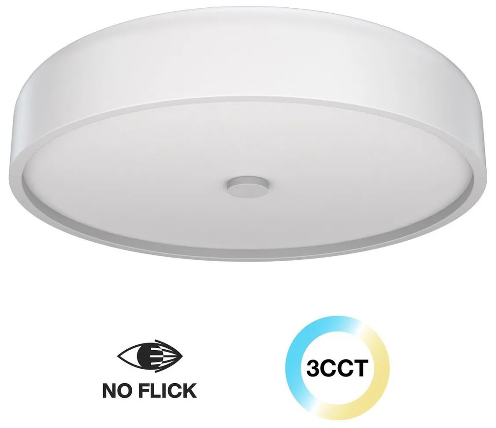 Plafoniera LED Rotonda 36W CCT Ø450mm Bianco