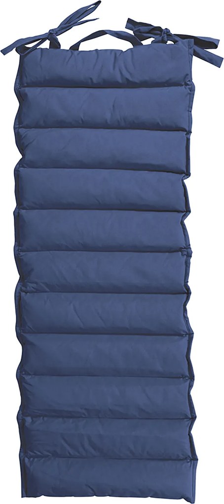 Cuscino Outdoor Imbottito Idrorepellente per Lettino da Esterno 60x180 cm in Poliestere e Policotone Blu...