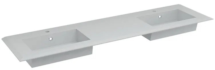 Lavabo a incasso rettangolare Bellagio L 176 x H 18 x P 46 cm in ceramica bianco