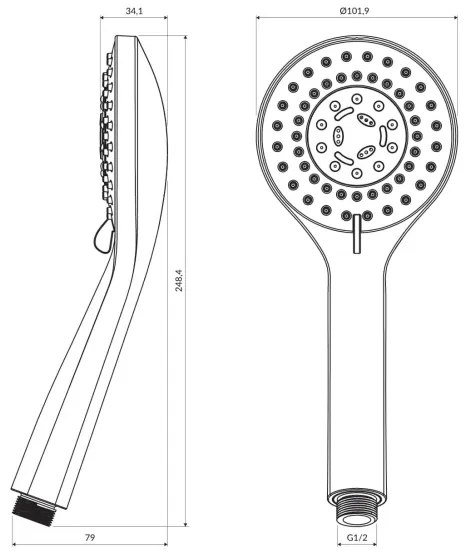OMNIRES YOSEMITE-RBL - Doccia portatile YOSEMITE semi-opaco nero