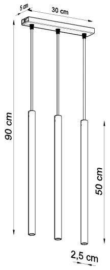 Sollux SL.1196 - Lampadario a sospensione con filo PASTELO 3xG9/8W/230V oro