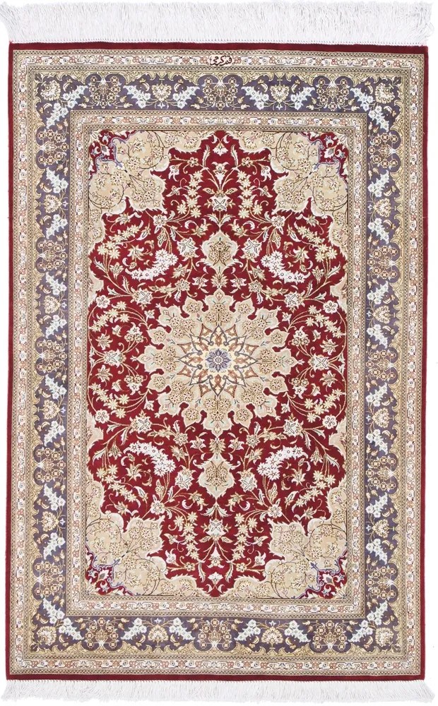 Ghom Tappeto 120x80 Blu (Iran) Annodato A Mano