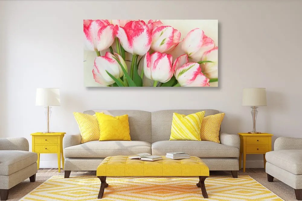 Quadro su tela – Tulipani con tocco primaverile