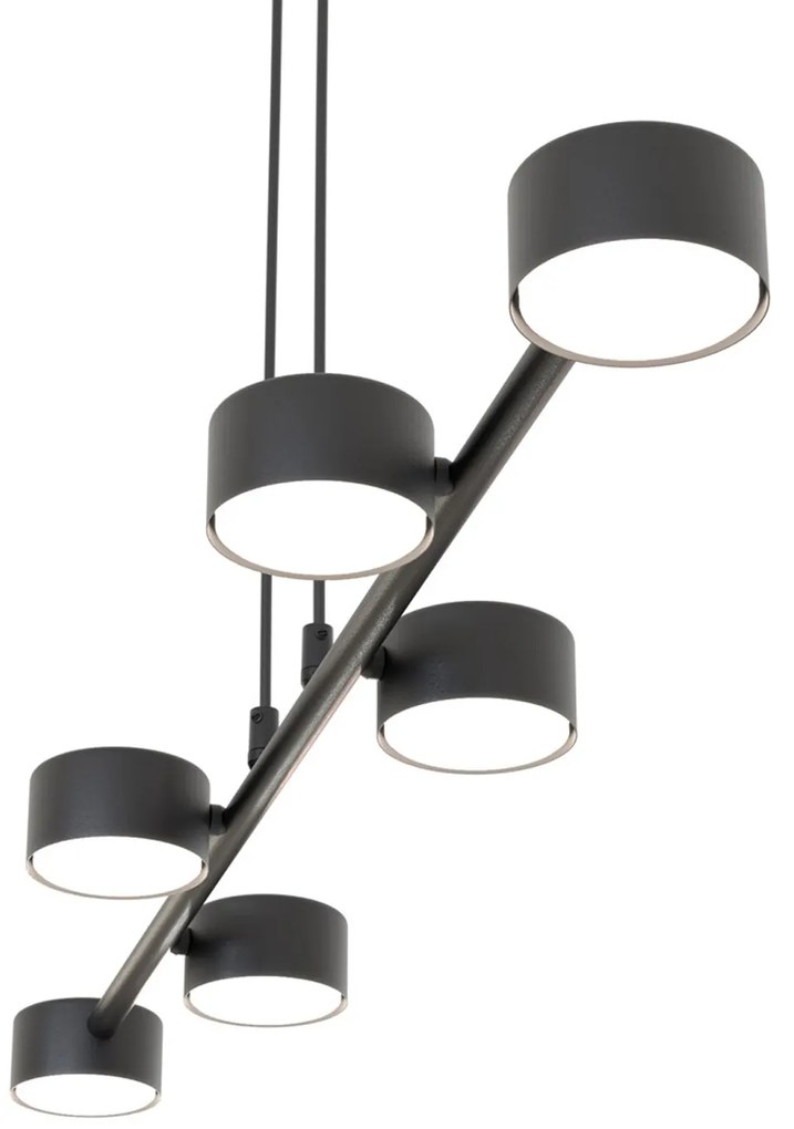 Lampadario Minimal Afrodite Acciaio Nero 6 Luci Gx53 Ip20