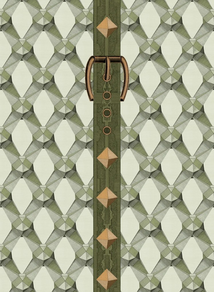 Mindthegap Carta da parati Luxury Detail - Light Green/ Taupe