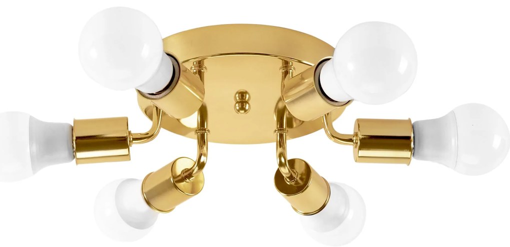 Plafoniera Plafone 6 Bracci Metallo APP712-6C Oro