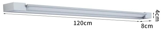 Brilagi-LED Specchio illuminato per bagno AQUA LINE LED/36W/230V 120 cm IP44 cromo opaco