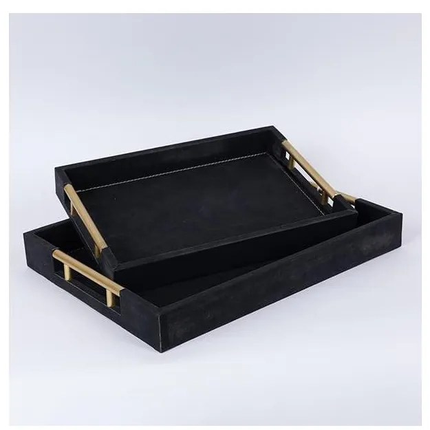 SET 2x Vassoio decorativo 40x30/34x24 cm nero