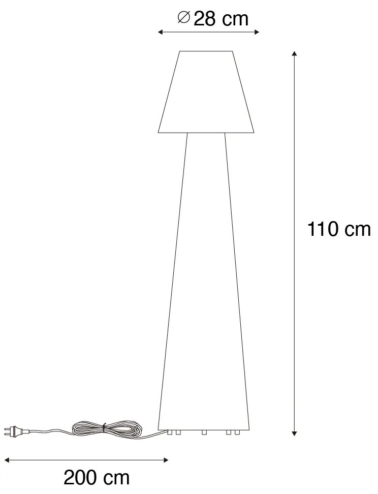 Lampada da terra da esterno di design bianca IP44 - Katrijn