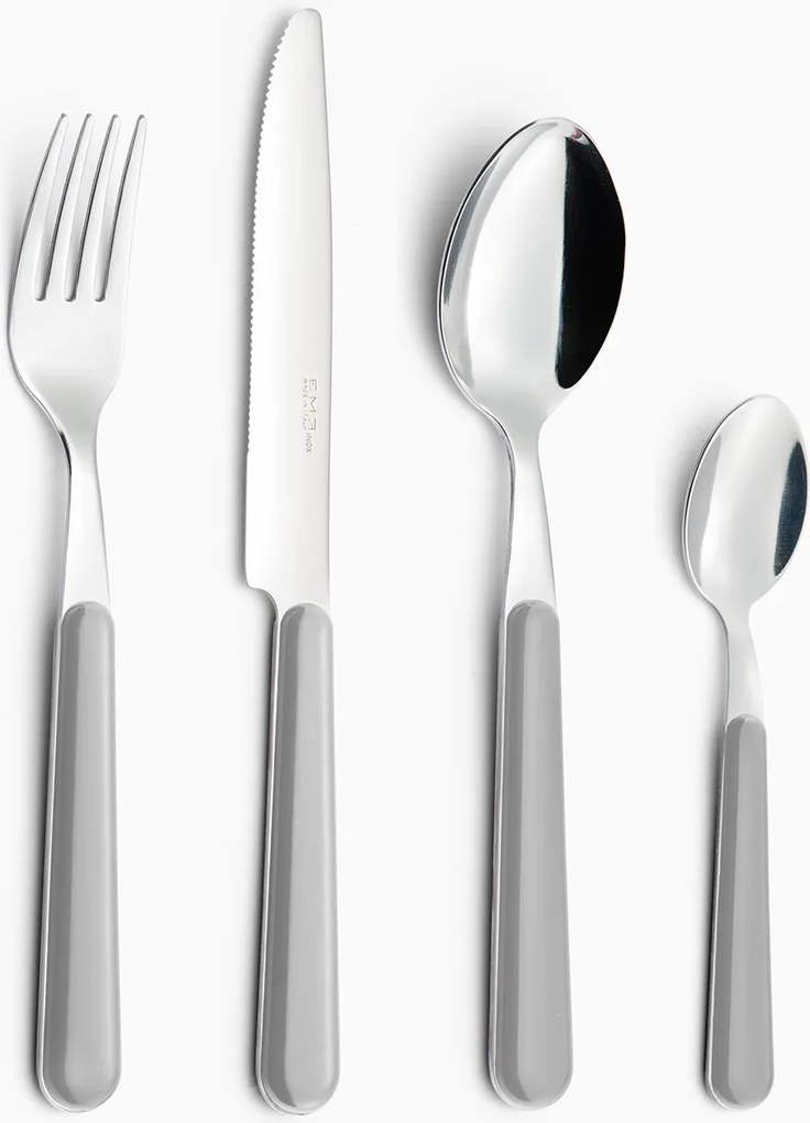 Servizio Set di Posate 24 pezzi in Acciaio Inox Eme Brio Grigio 9...