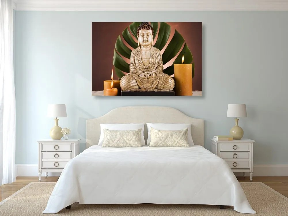 Quadro su tela – Buddha con natura morta rilassante