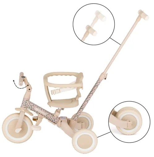 PETITE&MARS - Triciclo per bambini 5 in 1 TURBO LIMITED Prato Rosa